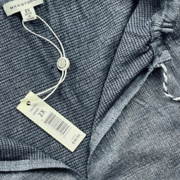 NWT MAX STUDIO Tassel Tie Split Neck Ruffle Sleeveless Tunic - Picture 7 of 9